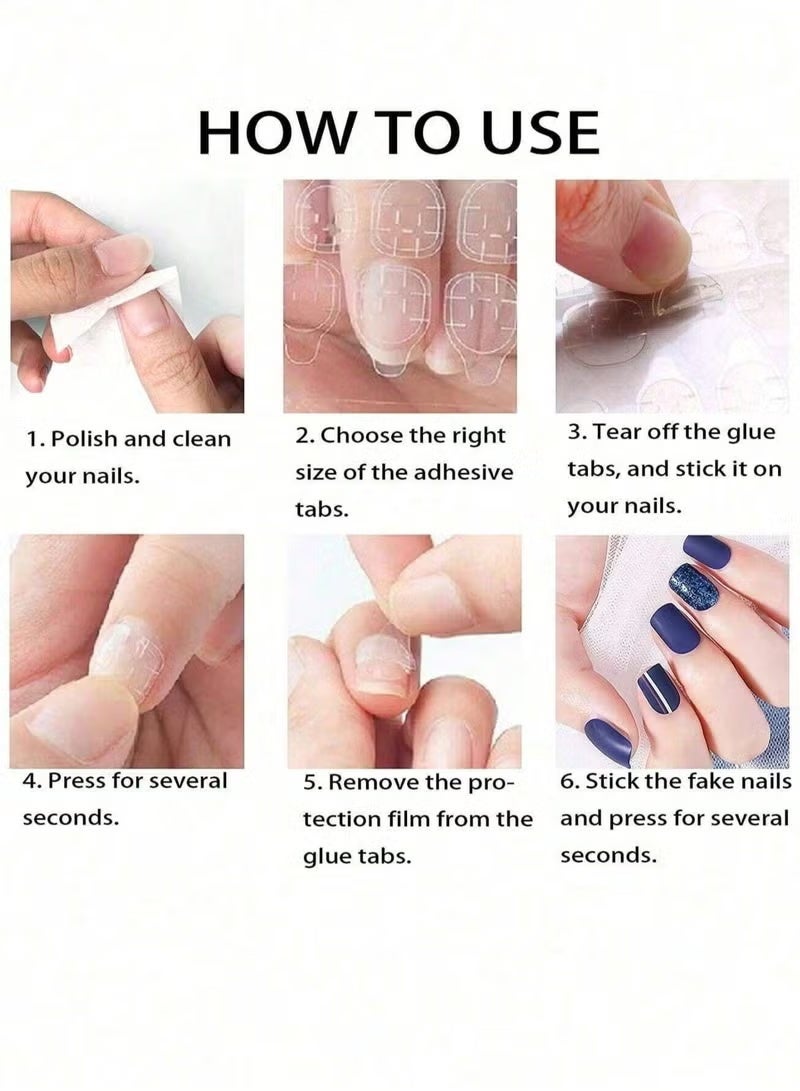 Shein Double-sided nail tape – 240 pieces (10 sheets) Waterproof adhesive tape for artificial nails - Image 2